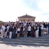 students in front of the art museum 